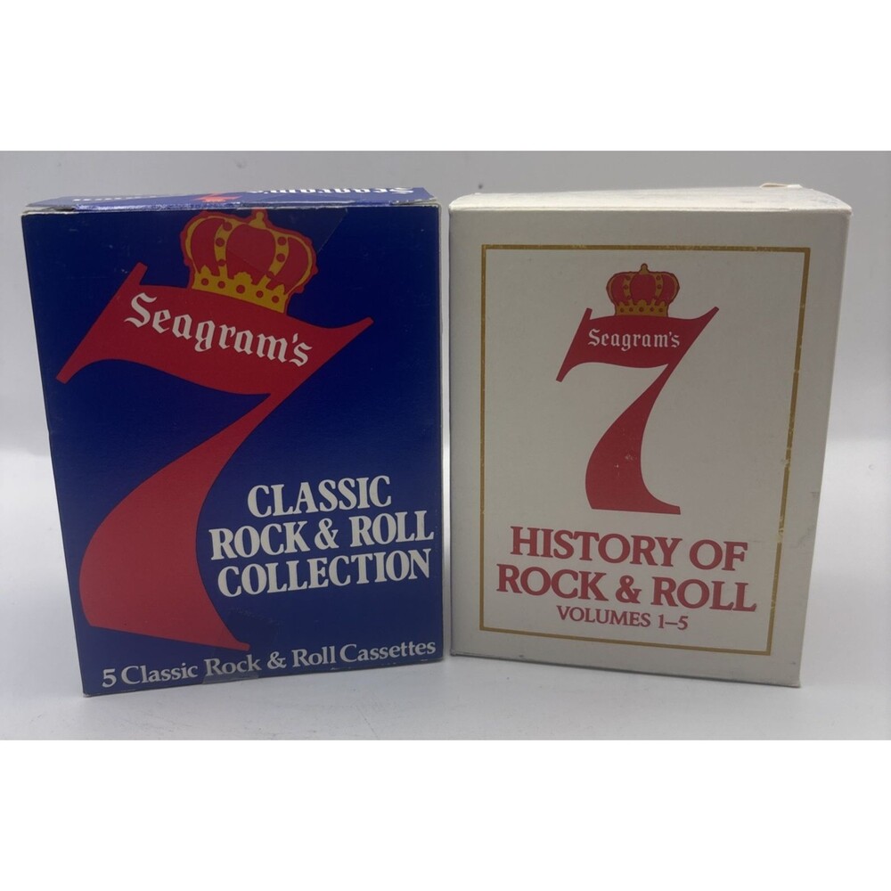 Seagram’s 7 Sealed Cassette Lot History of Rock & Roll Vol 1-5 Classic Rock
